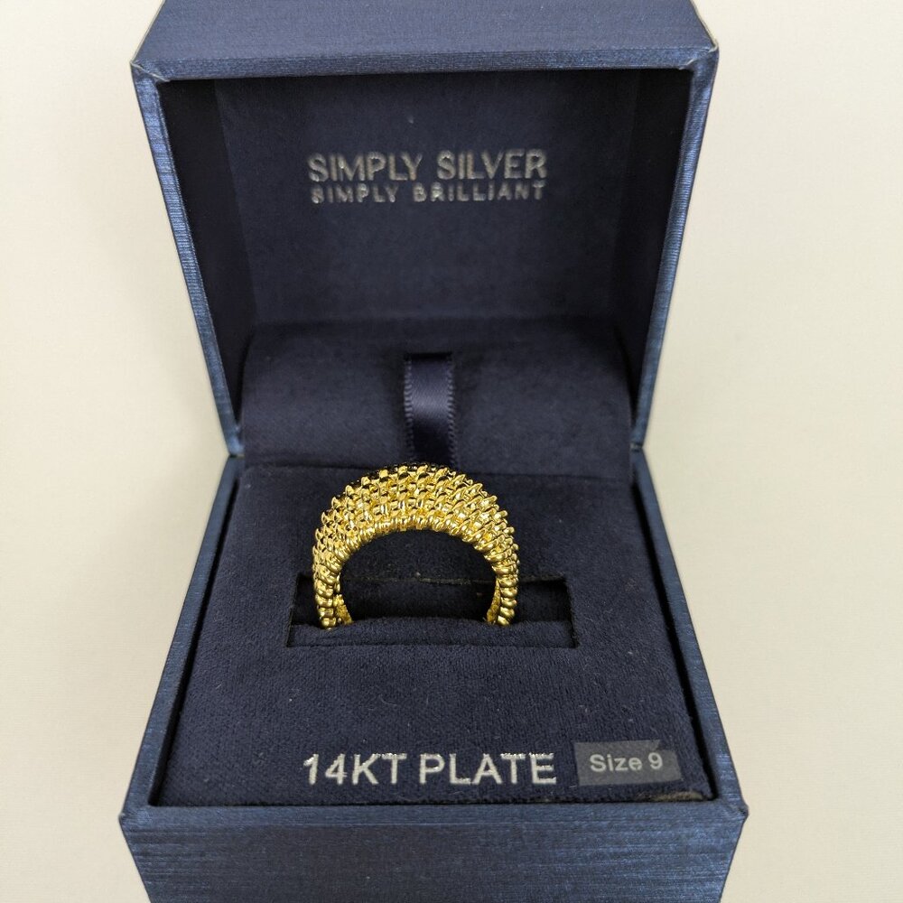 Simply Silver 14KT Gold Plate Fashion Ring Size 9 - NIB